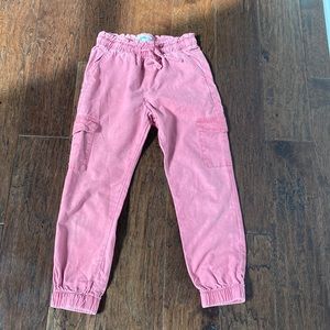 Kids Abercrombie Kids pink cargo pants with cinched waist